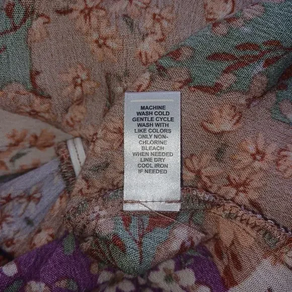 Cato Floral Patchwork Babydoll Boho Top L Milkmaid Smocked Cottagecore Peasant - Picture 11 of 11